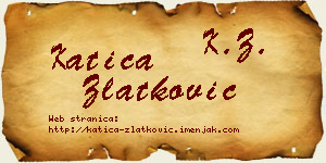 Katica Zlatković vizit kartica